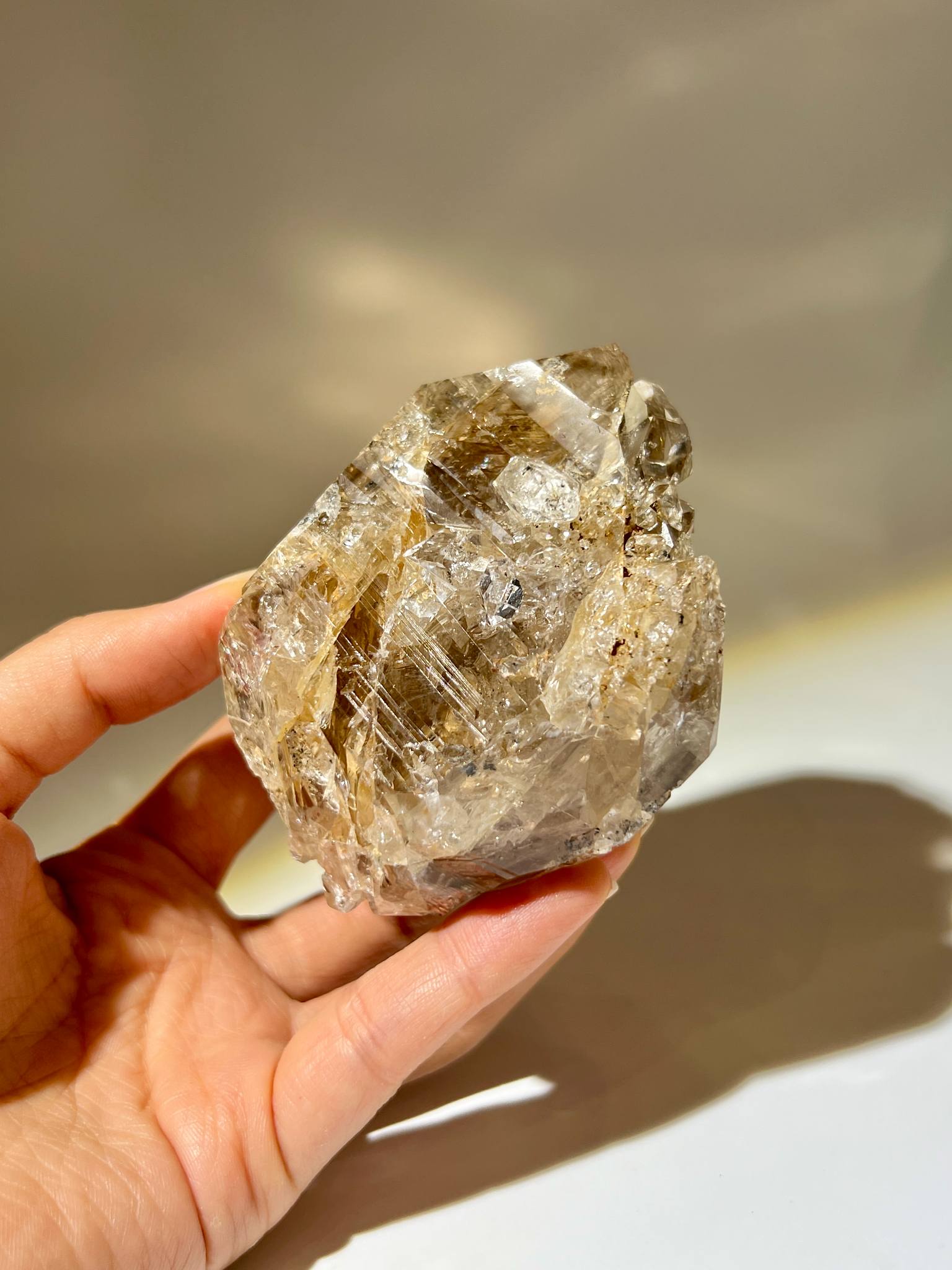 骸骨閃靈鑽 骸骨水晶 skeletal Herkimer diamond 赫基蒙閃靈鑽 閃靈鑽 香港閃靈鑽 白水晶 白晶 水晶 天然水晶 南無水晶 namucrystal 骨幹水晶 骨幹閃靈鑽 香港水晶店 record keeper 净化