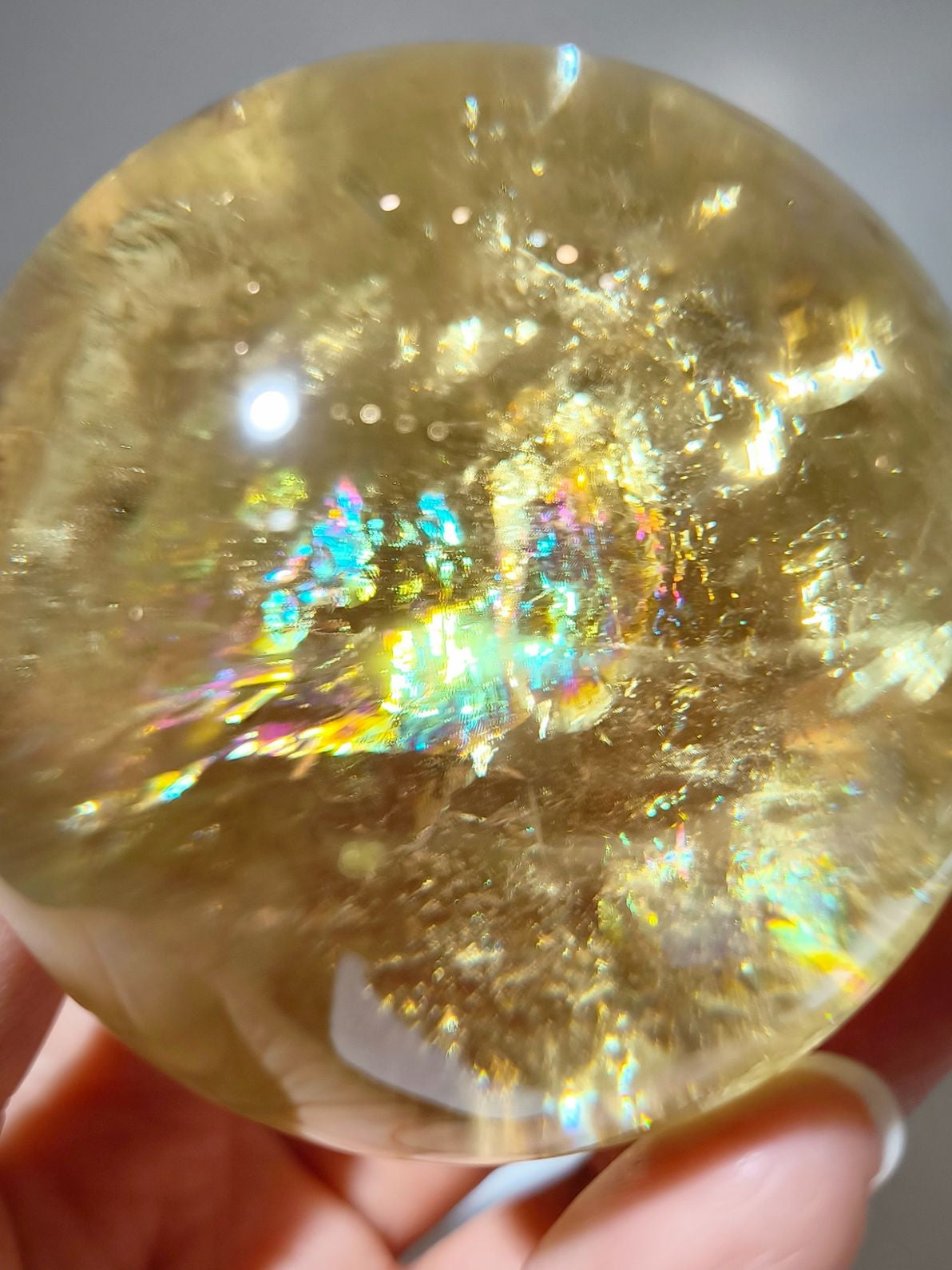 黃水晶球 虹光山脈 Rainbow Citrine Crystal Ball 南無水晶 彩虹黃水晶球