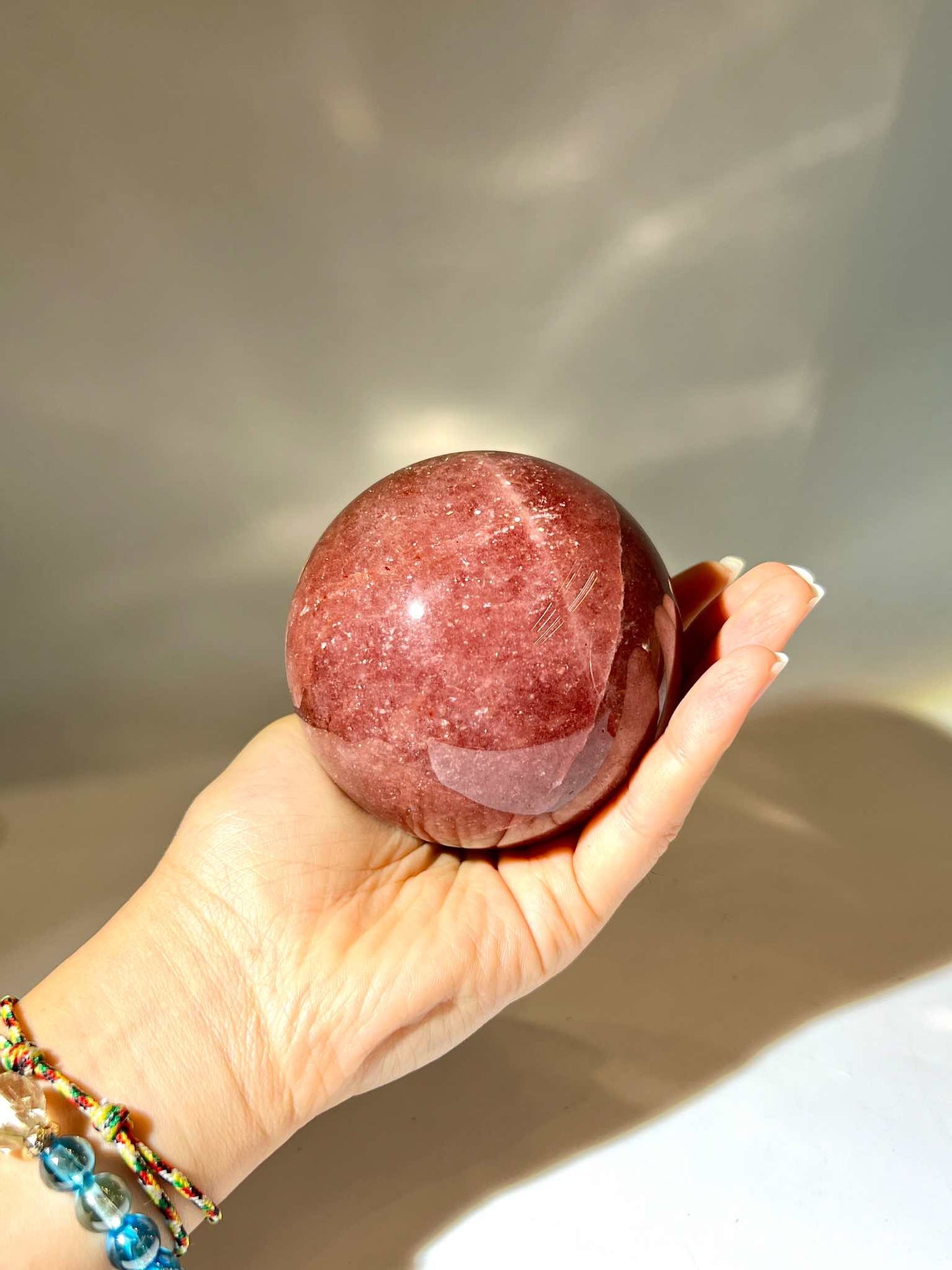 草莓晶 草莓水晶球 草莓晶手鏈 草莓晶手串 草莓晶功效