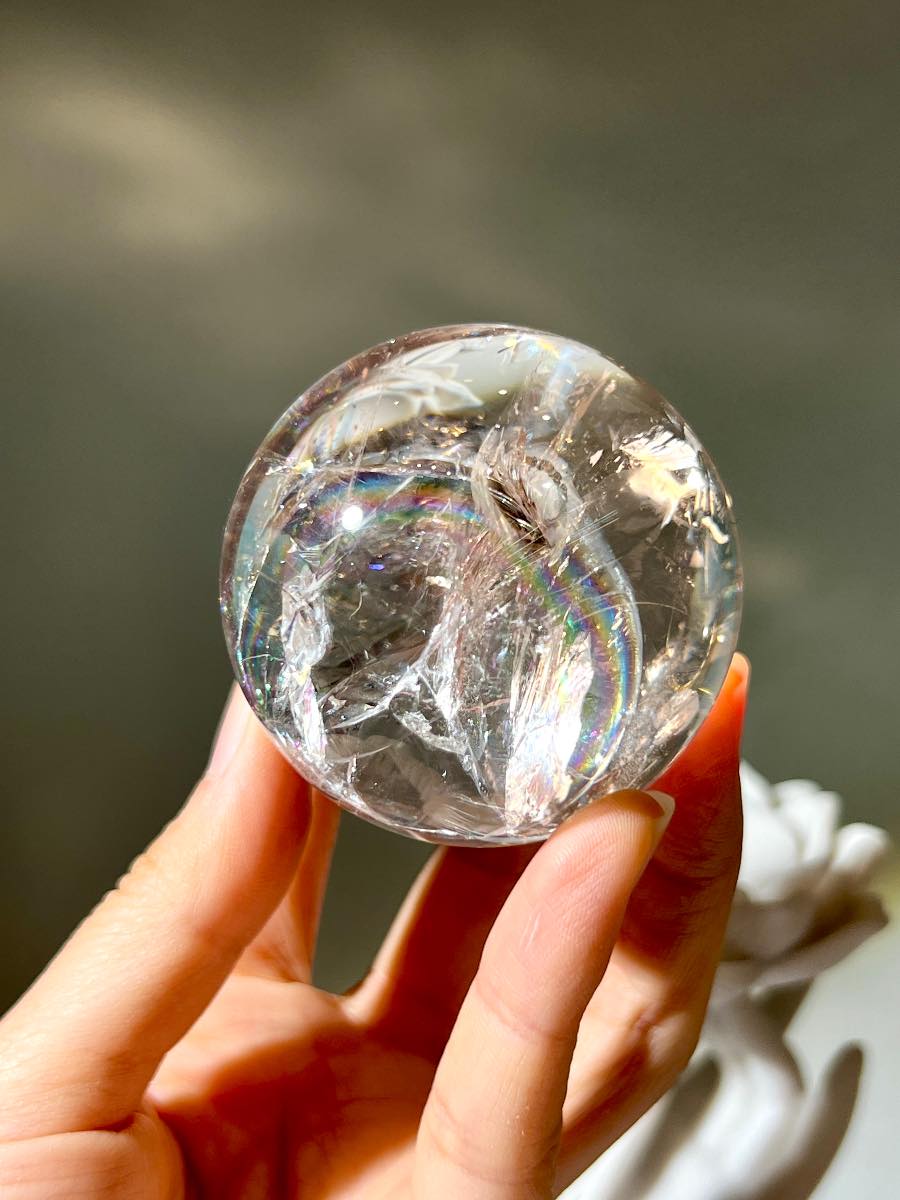 水晶球 白晶球 阿賽石 彩虹水晶 水晶球功效