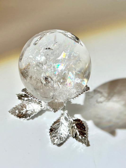 白水晶球 彩虹 水晶球 運程 招財 晶球